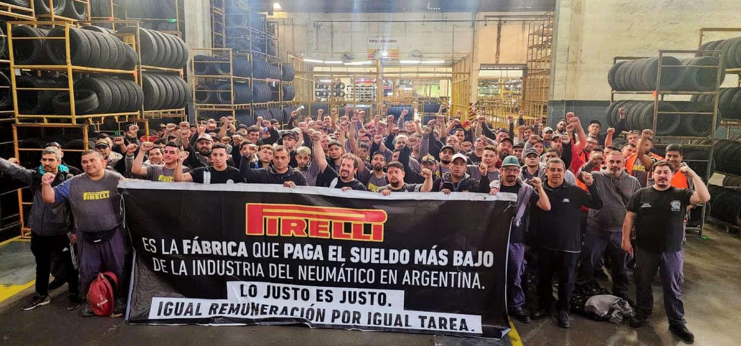 Merlo: Paro y movilización de trabajadores del neumático