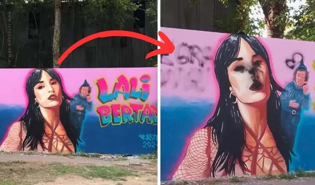 Chascomús: vandalizaron un mural en homenaje a Lali Espósito y crece la tensión con los seguidores de Javier Milei