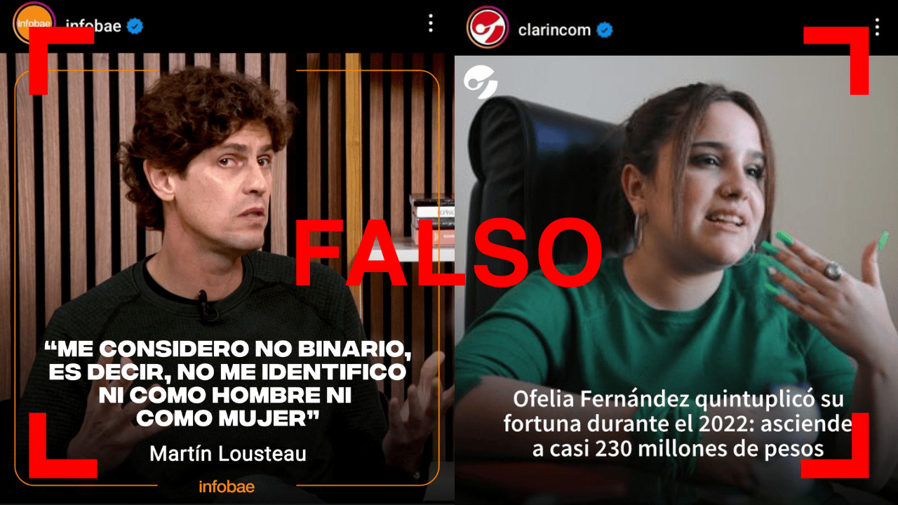 Reverso: Son falsas estas placas que imitan el estilo de medios argentinos en redes sociales