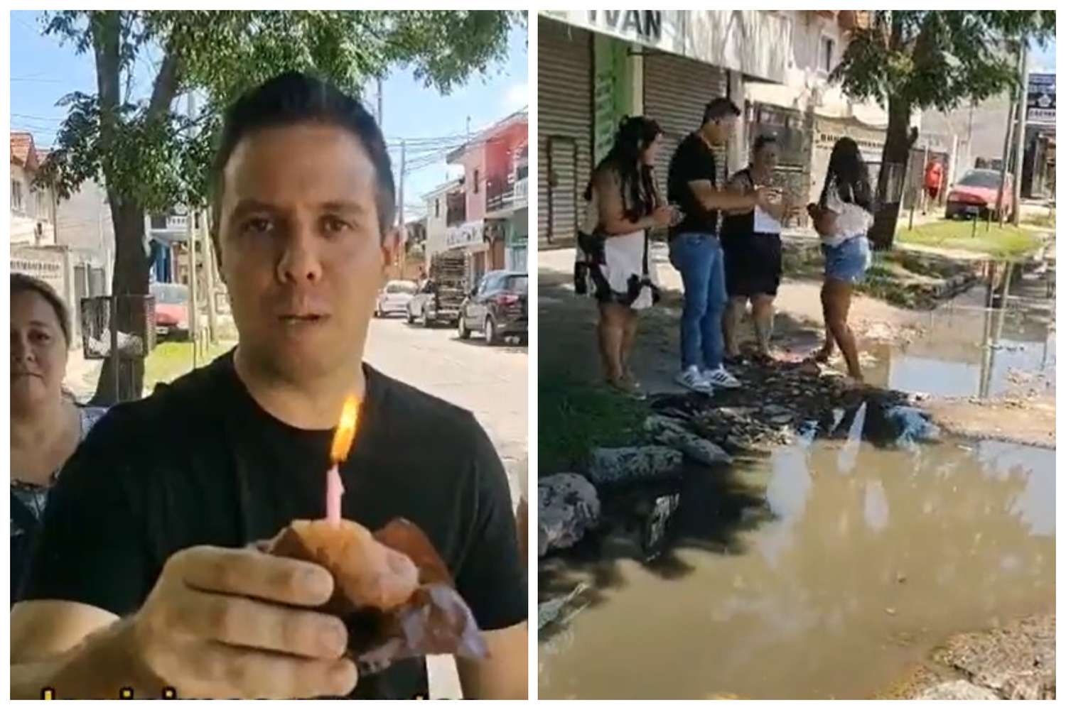 "Para tirarse un chapuzón": En José C. Paz festejan el cumpleaños de los pozos y le piden a Ishii arreglar las calles