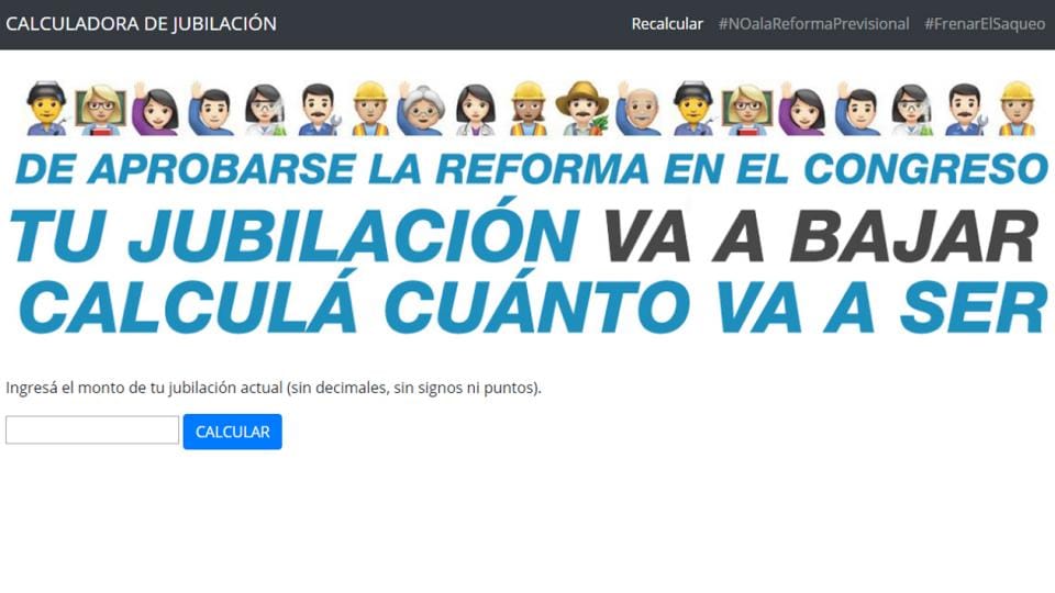 Lanzan calculadora online para saber cuánto dinero perderán los jubilados con la reforma de Macri