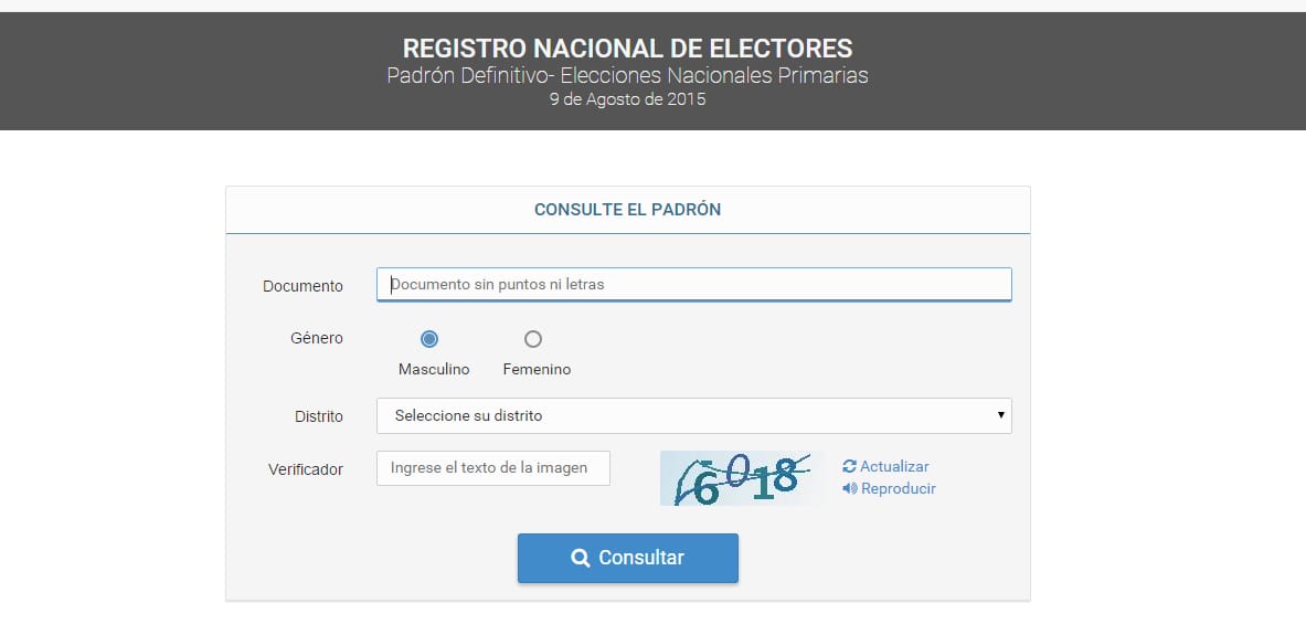 Elecciones 2015: Ya se puede consultar el padrón definitivo de cara a las PASO
