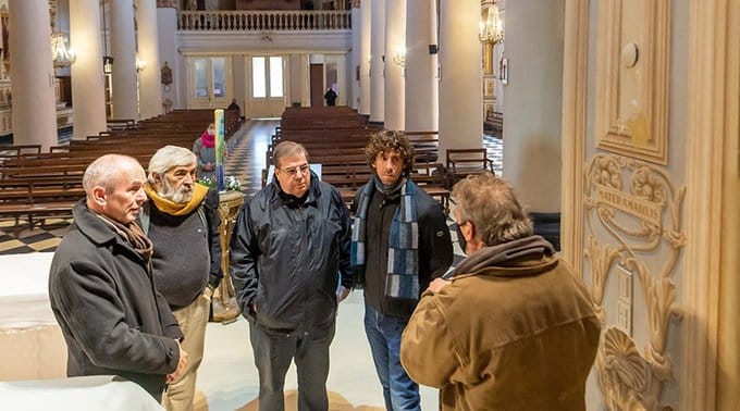 San Fernando: Andreotti visitó las obras de restauración del templo Nuestra Señora de Aránzazu