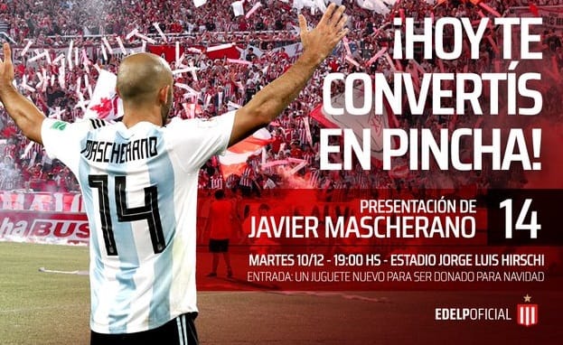 Mascherano será presentado el martes como nuevo jugador de Estudiantes de La Plata