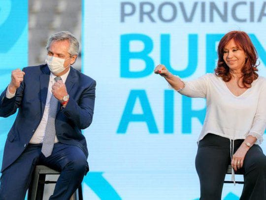 Alberto Fernández y Cristina Kirchner comparten acto en Avellaneda este martes
