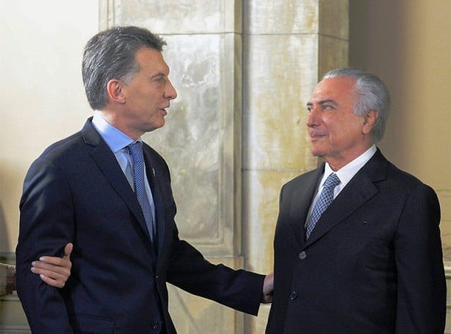 Macri se reúne con Temer por la liberación del comercio en el Mercosur