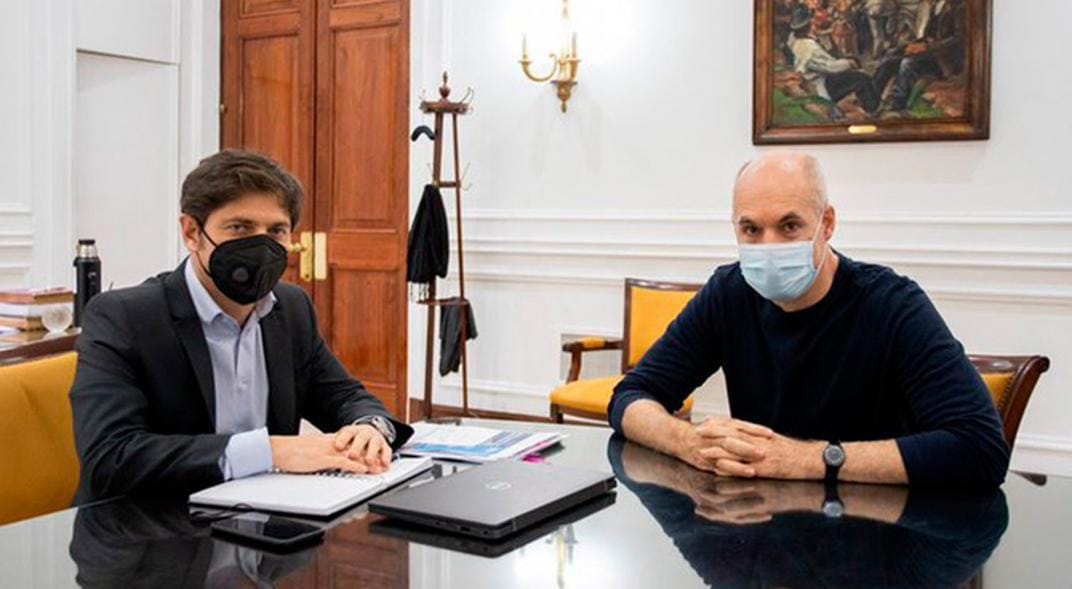 Kicillof y Rodríguez Larreta se reúnen para evaluar la situación de la cuarentena en el AMBA