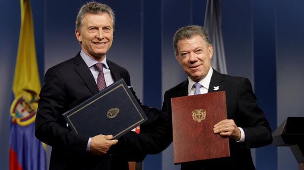 Macri en Colombia por la firma del acuerdo de paz con las FARC