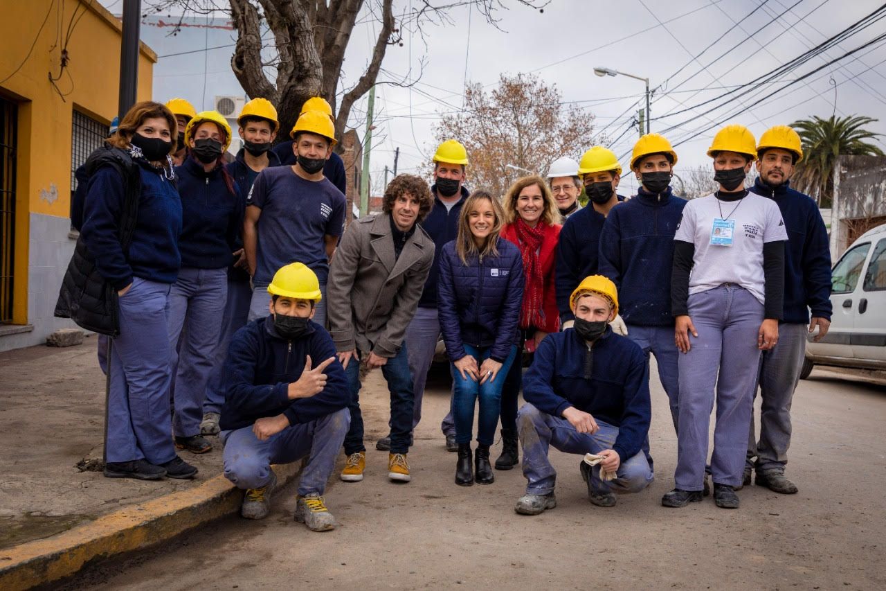 San Fernando: Galmarini y Andreotti visitaron obras para vincular a 300 hogares a la red de cloacas