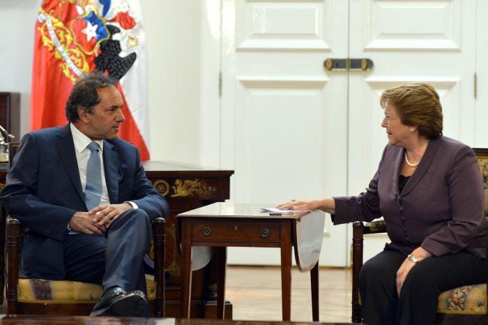 Scioli se reunió con Bachelet en Chile