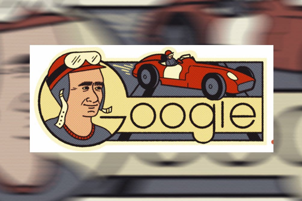 Google rindió homenaje a Fangio en su 105 aniversario