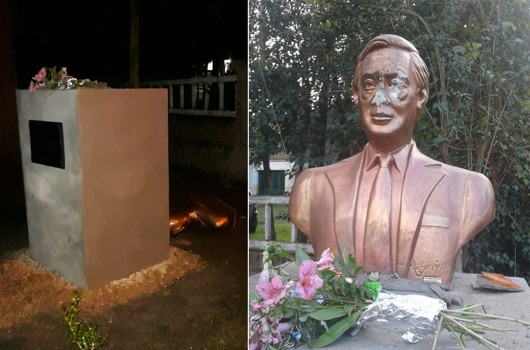 Luján: Inauguraron busto de Néstor Kirchner y al otro día apareció roto