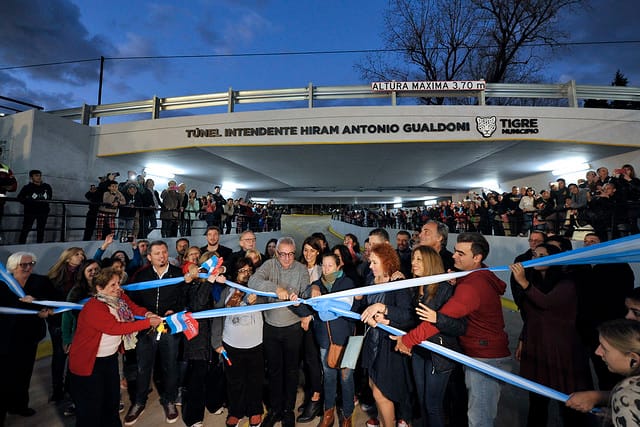Tigre: Zamora inauguró el túnel "Intendente Hiram Antonio Gualdoni" junto a intendentes