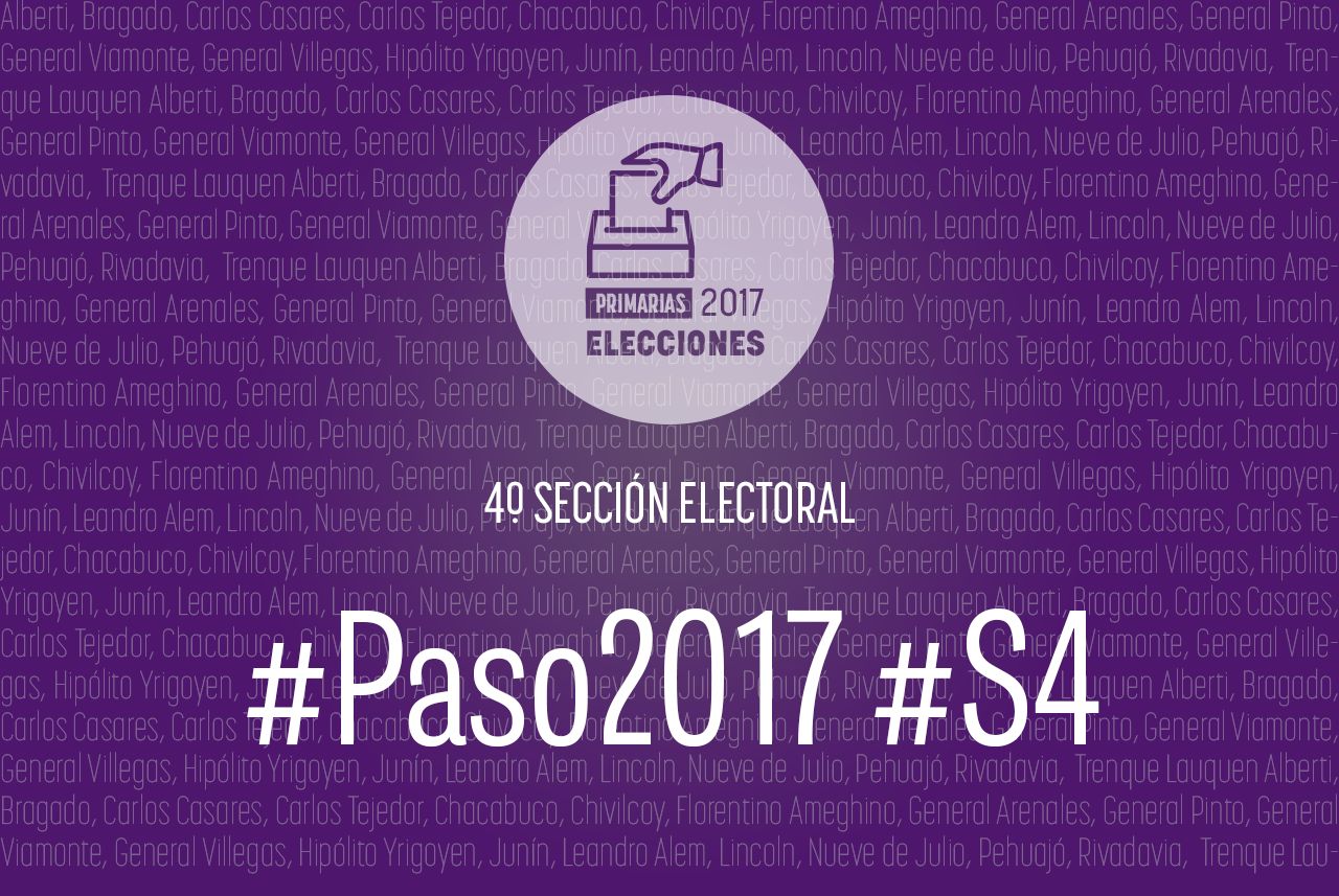 Elecciones PASO 2017: La Cuarta Sección elige senadores, concejales y consejeros Escolares