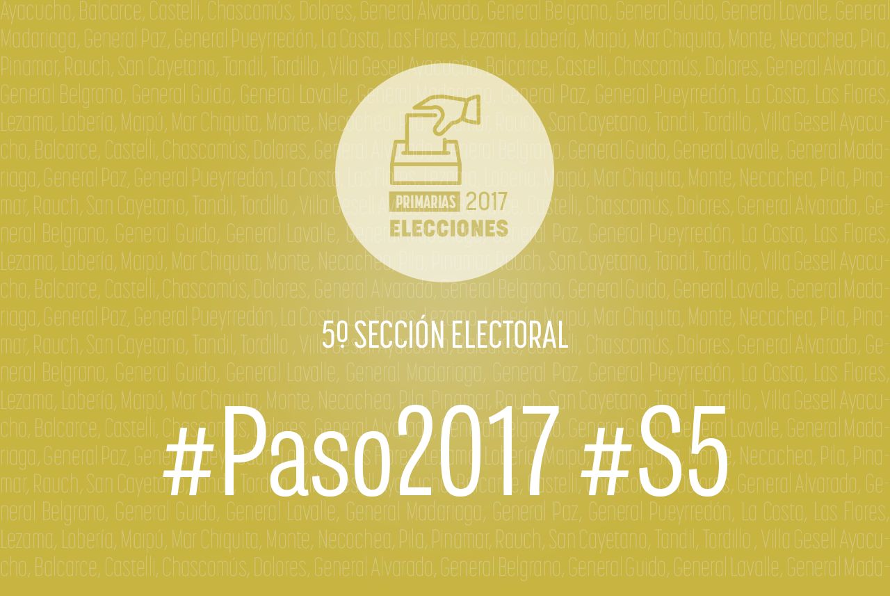 Elecciones PASO 2017: La Quinta Sección elige senadores, concejales y consejeros escolares
