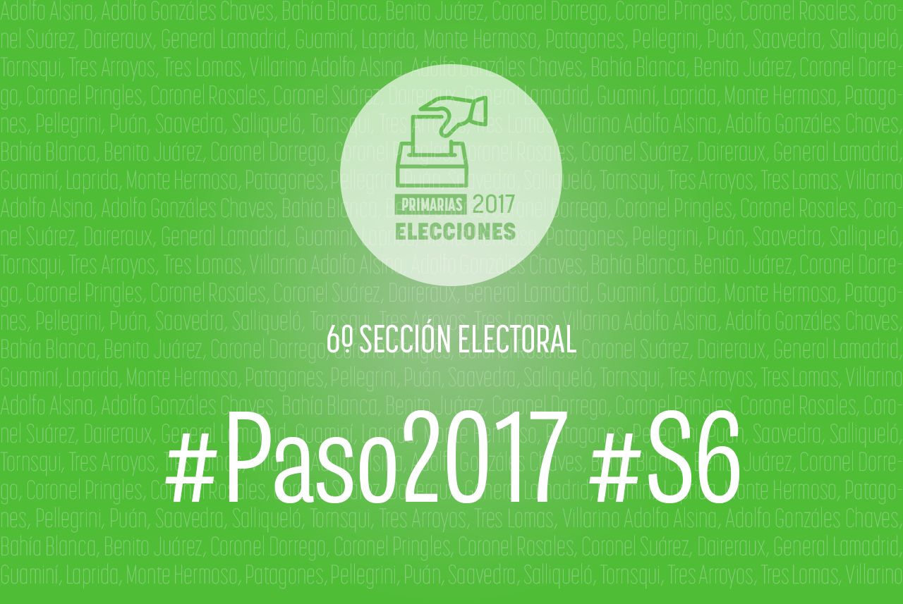 Elecciones PASO 2017: La Sexta Sección elige diputados, concejales y consejeros escolares