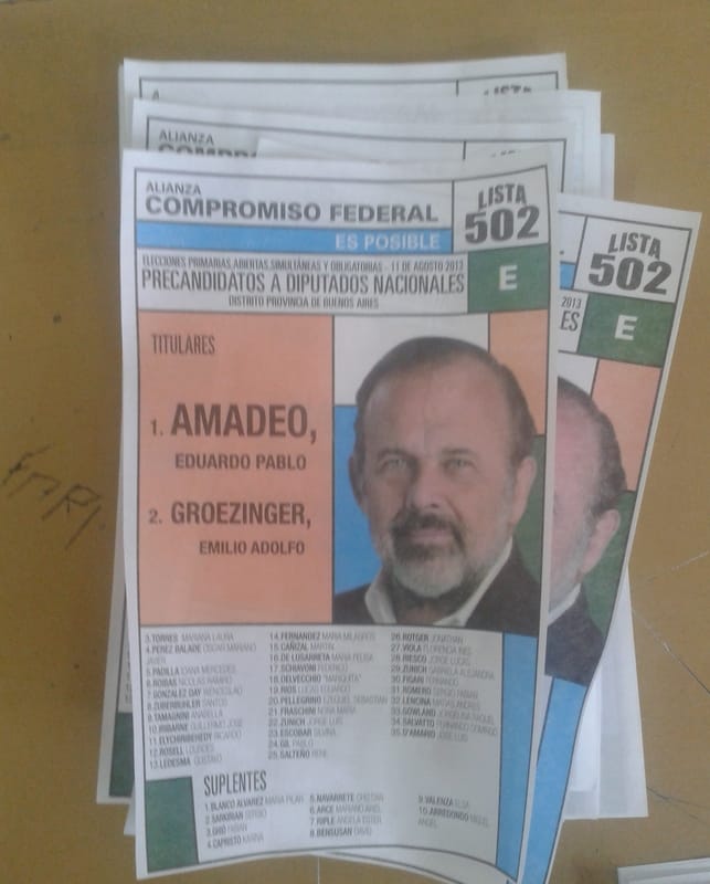 Elecciones Paso 2013: Amadeo bajó su candidatura pero ganó las internas de Compromiso Federal