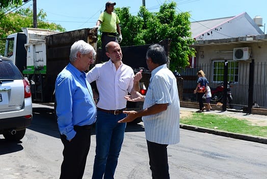 Andreotti recorrió obras de asfalto en San Fernando 