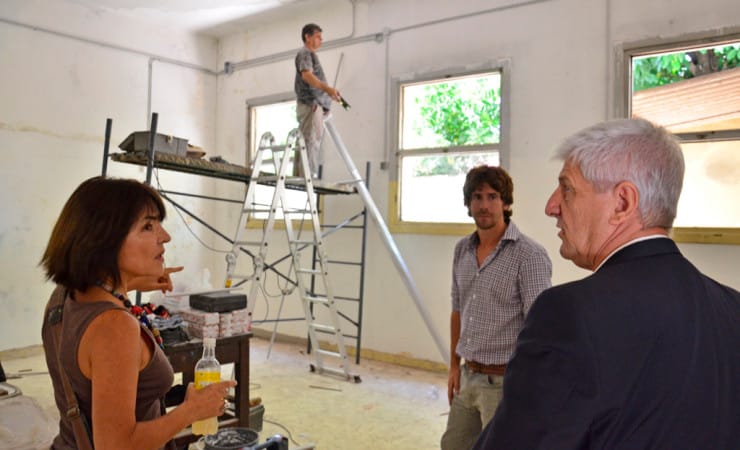 San Fernando: Andreotti recorrió las obras en la Escuela 40 "José Gervasio Artigas"