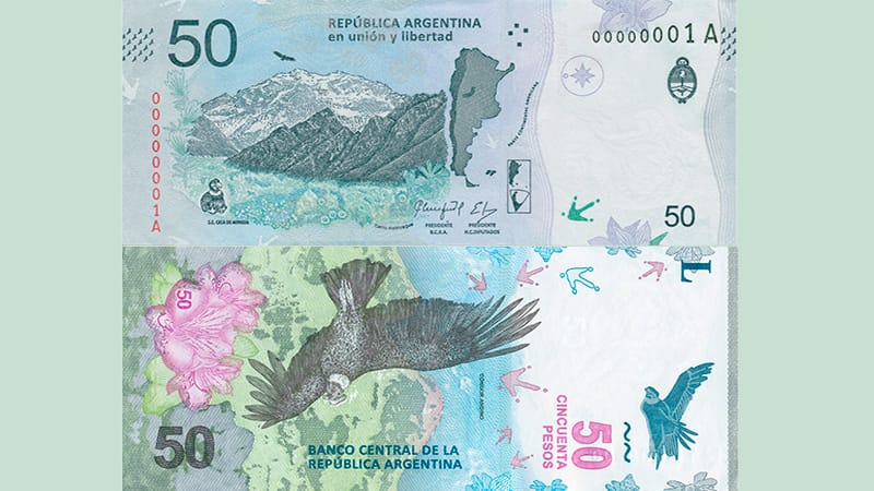 Nuevo Billete de $50 con un cóndor andino en el anverso comienza a circular