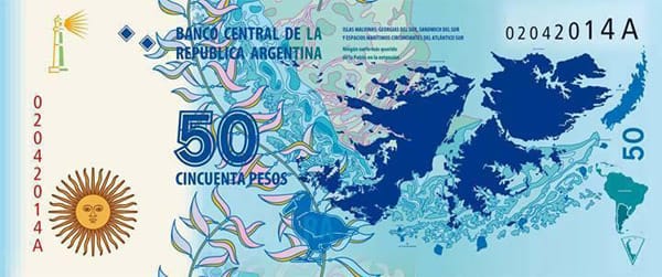 El nuevo billete de 50 pesos con motivo de Malvinas entra en vigencia en marzo