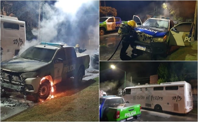 Campana: Incendiaron y vandalizaron dos patrulleros