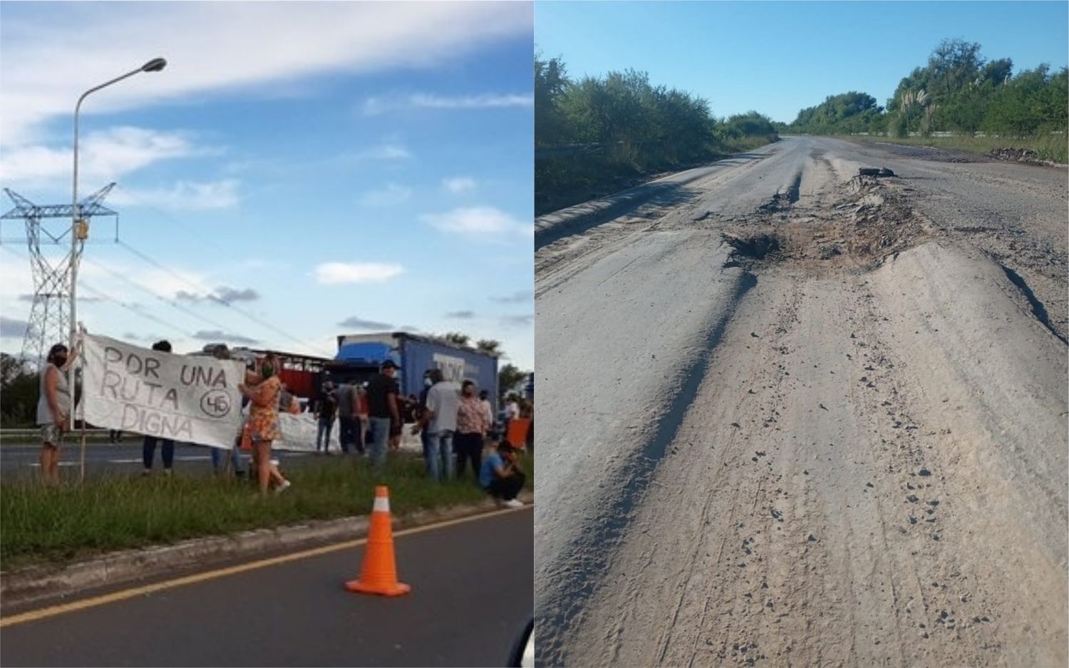 Domingo con caos de tránsito por un corte en Ruta 12, altura Zárate: Reclamaron mejoras para la Ruta Provincial 45