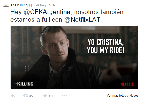 The Killing respaldó a Cristina contra el impuesto Netflix
