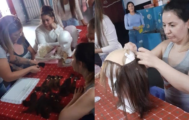 San Martín: Elaboran pelucas en una cárcel para personas que transitan enfermedades que producen caída de cabello