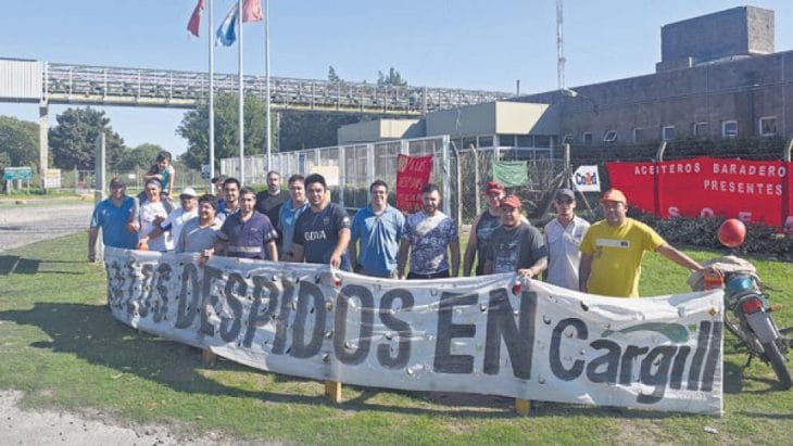 Aceiteros van a un paro en rechazo a los despidos en la planta de Cargill Bahía Blanca