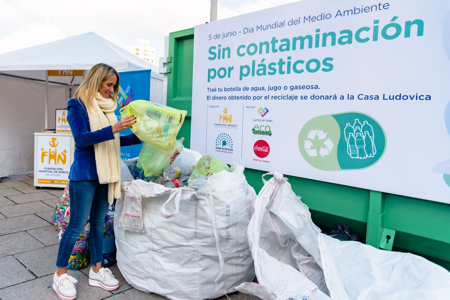 La diputada Carolina Barros Schelotto encabezó una jornada de reciclaje solidario en La Plata 