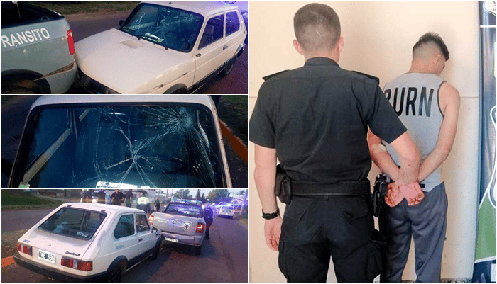 Chivilcoy: Alcoholizado chocó y arrastró dos agentes más de una cuadra para evitar que le saquen el auto