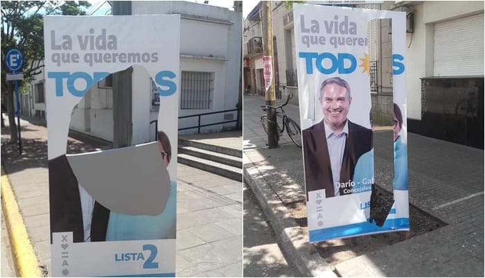 Elecciones 2021 en Chacabuco: El candidato del FDT denunció la rotura de sus carteles