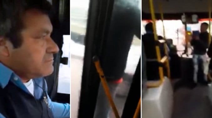 Video: Un colectivero no le abrió la puerta a un pasajero y lo llevó colgado