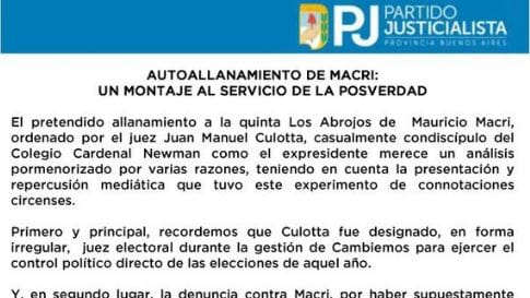Reunión Macri-intendentes: PJ Bonaerense denunció un "auto allanamiento" del expresidente en su quinta