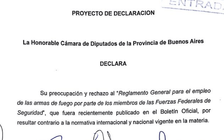 Diputados bonaerenses de Unidad Ciudadana rechazan oficialización de la "doctrina Chocobar"