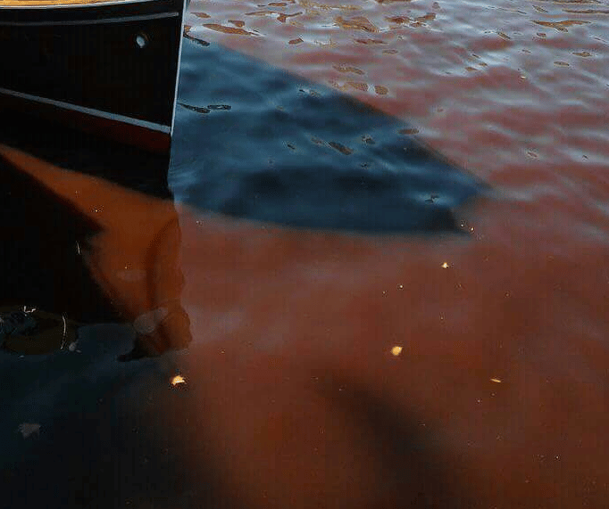 Río de "sangre" en Tigre: Reclaman al OPDS que detecte los orígenes de la tonalidad roja sobre ríos del Delta