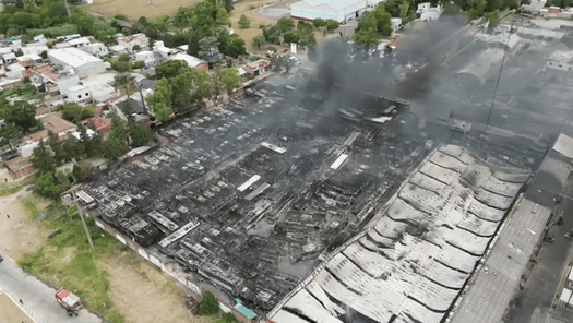Varela: Ardió un depósito de colectivos ex Grupo Plaza y no quedó nada