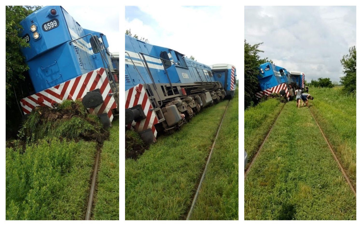 Descarriló la locomotora de un tren de pasajeros en Las Heras: El conductor resultó herido