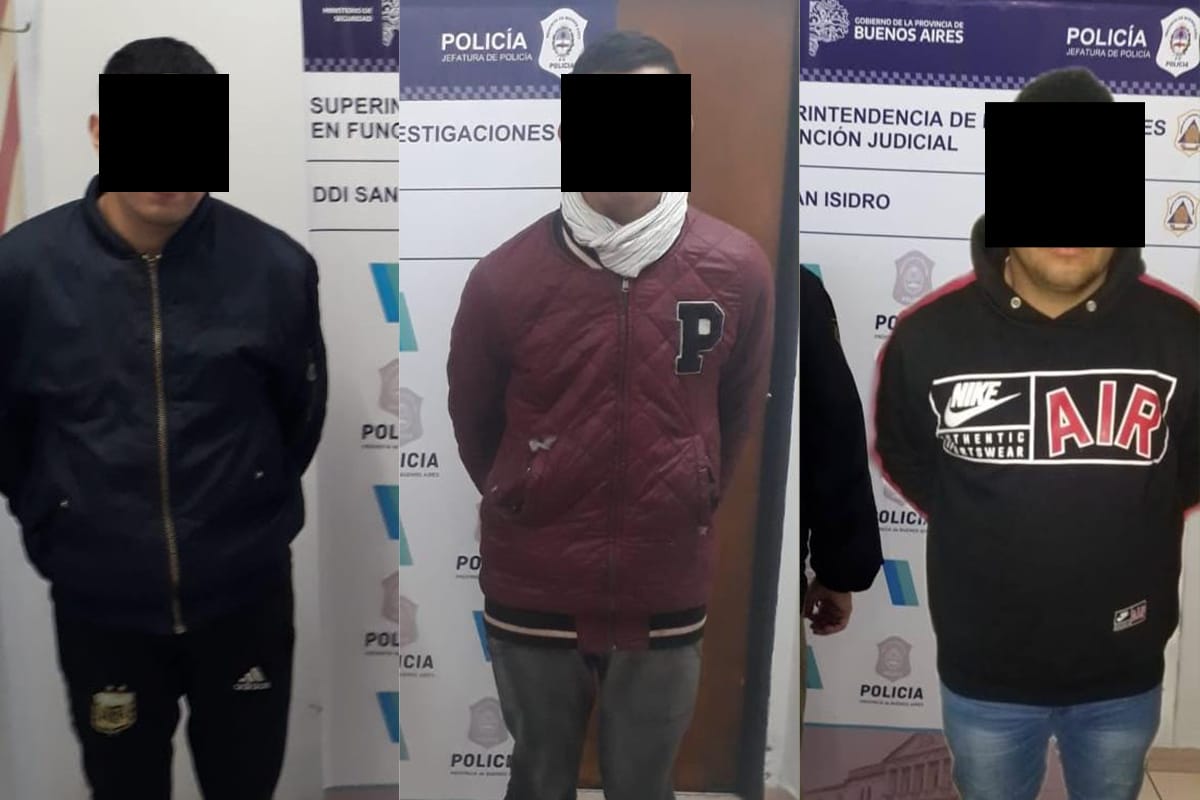 Vicente López: Tres detenidos por robar, golpear y amenazar con armas a sus víctimas
