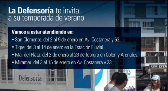Verano 2019: Defensoría del Pueblo bonaerense atenderá en oficinas móviles en la costa y Tigre