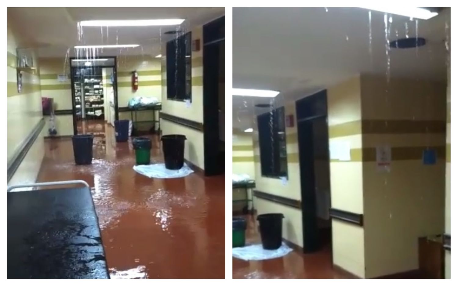 Video: El temporal provocó una inundación en el Hospital provincial de Pergamino