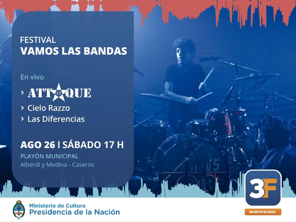 Festival "Vamos las Bandas": Attaque 77 y Cielo Razzo tocan gratis en Tres de Febrero