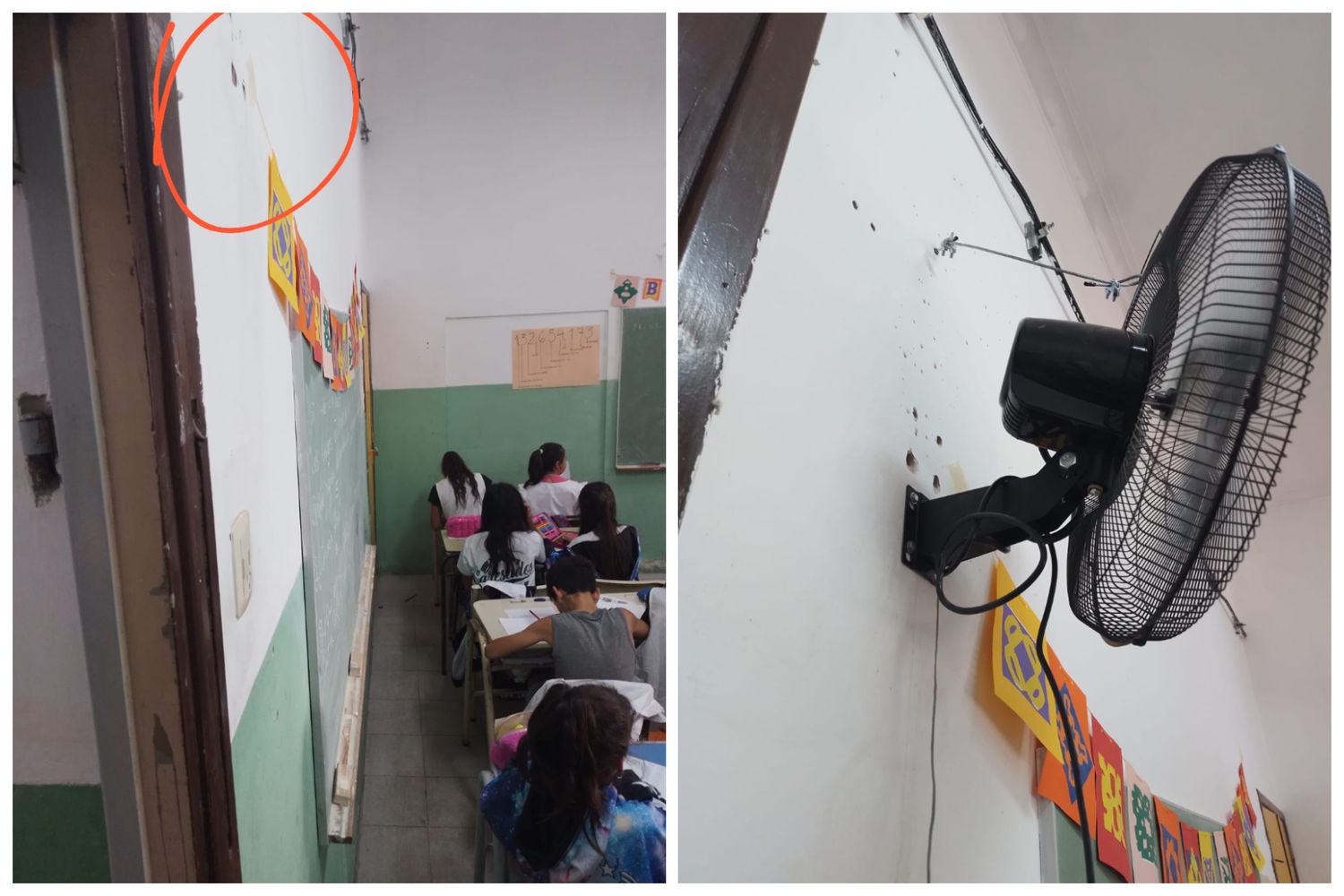 En Ensenada cayeron los ventiladores de "última tecnología" de Secco e hirieron a una alumna: Los ataron con alambre