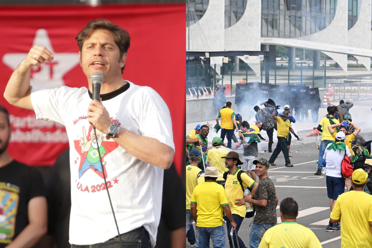 Kicillof condenó el "ataque golpista contra Lula" en Brasil: "En toda la región hay una derecha violenta y con odio"