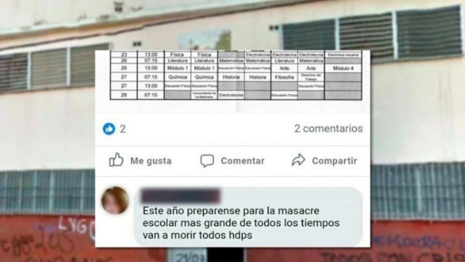 Florencio Varela: Un exalumno amenazó con producir una masacre en una escuela