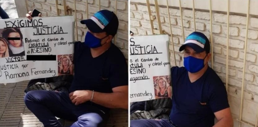 Se encadenó e inició una huelga de hambre para pedir justicia por su mujer atropellada y asesinada en Florencio Varela