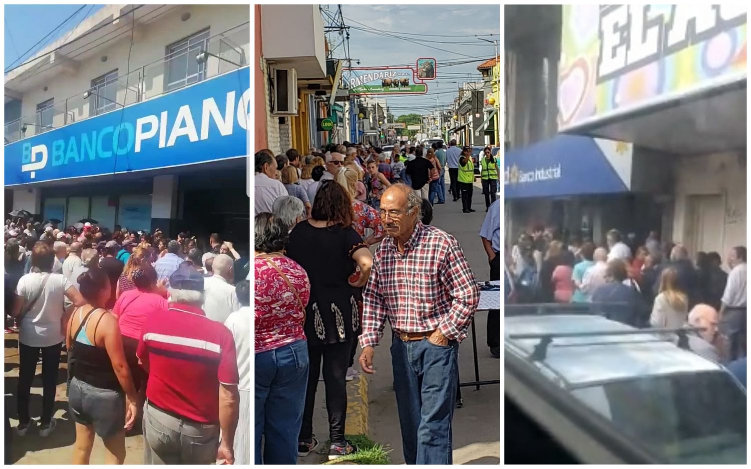 Largas colas, calor y caos por el bono de Alberto Fernández en los bancos de la Provincia