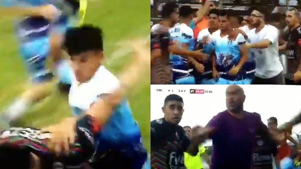El video del escándalo: Patada criminal y batalla campal en la final de la Liga de Fútbol de Luján