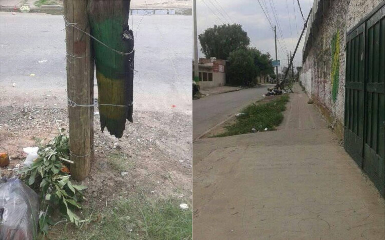 Lo atamos con alambre: El insólito arreglo de Edesur para un poste caído que enfureció a los vecinos de Florencio Varela